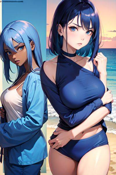 Anime Busty Small Tits 60s Age Angry Face Blue Hair Slicked Hair Style Dark Skin Soft Anime Beach Side View T Pose Pajamas 3680739729166903506 - AI Hentai - aihentai.co on pornintellect.com