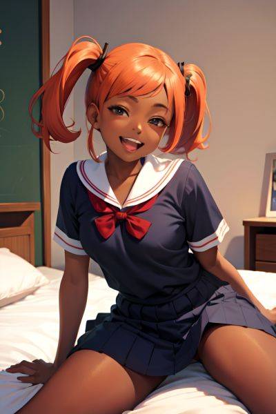 Anime Busty Small Tits 50s Age Laughing Face Ginger Pigtails Hair Style Dark Skin Dark Fantasy Bedroom Front View Spreading Legs Schoolgirl 3680828635076342416 - AI Hentai - aihentai.co on pornintellect.com
