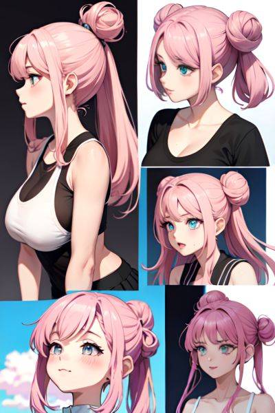 Anime Skinny Huge Boobs 20s Age Sad Face Pink Hair Hair Bun Hair Style Light Skin Soft Anime Club Side View Yoga Schoolgirl 3680840233012768597 - AI Hentai - aihentai.co on pornintellect.com