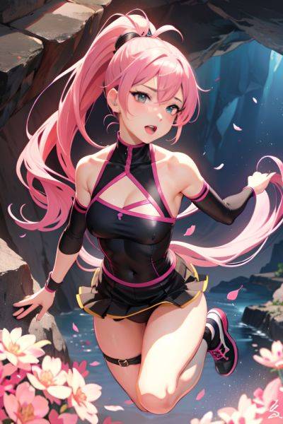 Anime Busty Small Tits 30s Age Orgasm Face Pink Hair Ponytail Hair Style Dark Skin Illustration Cave Front View Jumping Goth 3681064430308330782 - AI Hentai - aihentai.co on pornintellect.com