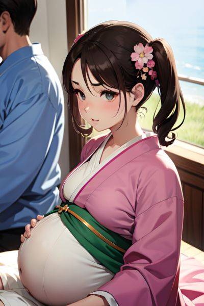 Anime Pregnant Small Tits 40s Age Serious Face Brunette Pigtails Hair Style Light Skin Watercolor Wedding Close Up View Massage Kimono 3681072159639641861 - AI Hentai - aihentai.co on pornintellect.com