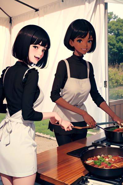 Anime Skinny Small Tits 60s Age Laughing Face Black Hair Bobcut Hair Style Dark Skin Soft Anime Tent Back View Cooking Stockings 3681114682032495971 - AI Hentai - aihentai.co on pornintellect.com