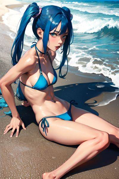 Anime Skinny Small Tits 80s Age Ahegao Face Blue Hair Pigtails Hair Style Dark Skin Comic Beach Side View Spreading Legs Bikini 3681207451094386474 - AI Hentai - aihentai.co on pornintellect.com