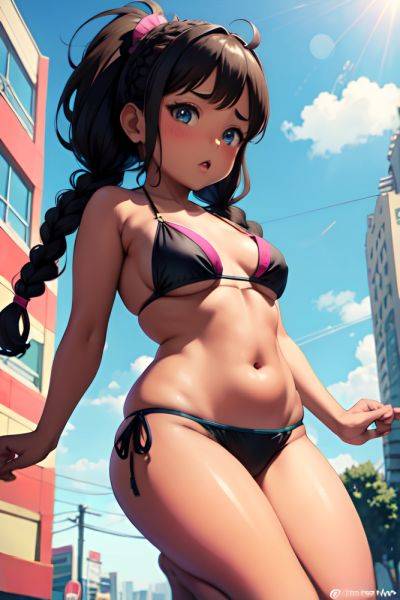 Anime Chubby Small Tits 70s Age Shocked Face Brunette Braided Hair Style Dark Skin Cyberpunk Street Front View Jumping Bikini 3681396859154427671 - AI Hentai - aihentai.co on pornintellect.com