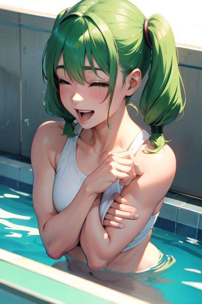 Anime Muscular Small Tits 40s Age Laughing Face Green Hair Pigtails Hair Style Light Skin Cyberpunk Pool Close Up View Sleeping Nurse 3680306798122403821 - AI Hentai - aihentai.co on pornintellect.com