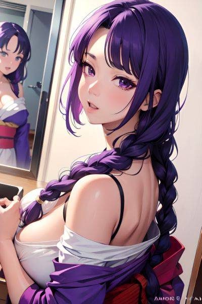 Anime Busty Huge Boobs 80s Age Ahegao Face Purple Hair Braided Hair Style Light Skin Mirror Selfie Changing Room Side View Cooking Kimono 3681454841213616666 - AI Hentai - aihentai.co on pornintellect.com
