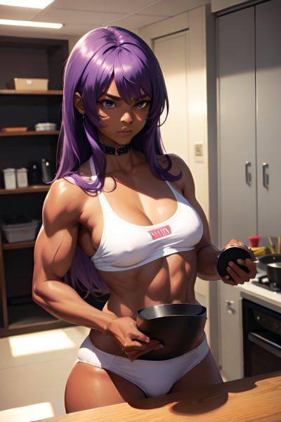 Anime Muscular Small Tits 70s Age Serious Face Purple Hair Straight Hair Style Dark Skin Cyberpunk Changing Room Close Up View Cooking Schoolgirl 3676746699694587185 - AI Hentai - aihentai.co on pornintellect.com