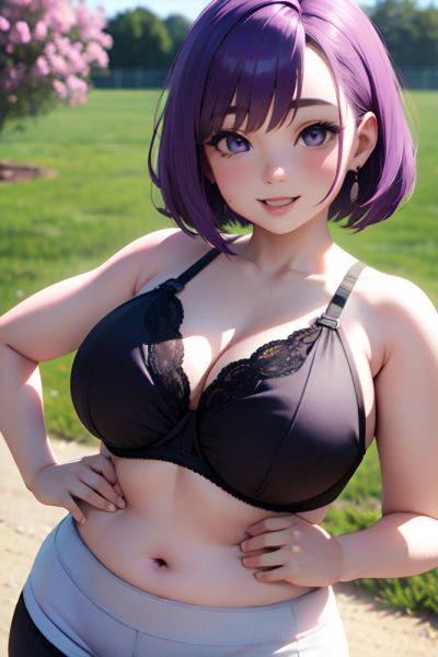 Anime Chubby Small Tits 20s Age Happy Face Purple Hair Bobcut Hair Style Light Skin 3d Meadow Front View Cooking Bra 3676824009147207968 - AI Hentai - aihentai.co on pornintellect.com