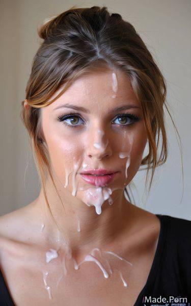 Skinny sweater maroon caucasian brunette babe high ponytail AI porn - made.porn on pornintellect.com