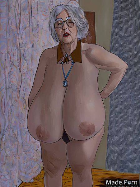 Huge boobs made messy hair glasses full shot big hips nipples AI porn - made.porn on pornintellect.com