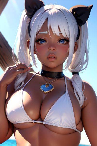 Anime Chubby Small Tits 80s Age Pouting Lips Face White Hair Pigtails Hair Style Dark Skin Dark Fantasy Party Close Up View Plank Bikini 3676955435107975704 - AI Hentai - aihentai.co on pornintellect.com