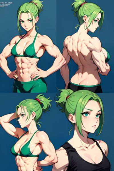 Anime Muscular Small Tits 80s Age Seductive Face Green Hair Slicked Hair Style Light Skin Comic Stage Back View Yoga Pajamas 3677110053468808553 - AI Hentai - aihentai.co on pornintellect.com