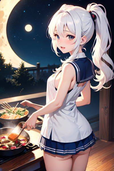 Anime Busty Small Tits 18 Age Orgasm Face White Hair Pigtails Hair Style Light Skin Warm Anime Moon Back View Cooking Schoolgirl 3677226018074839546 - AI Hentai - aihentai.co on pornintellect.com