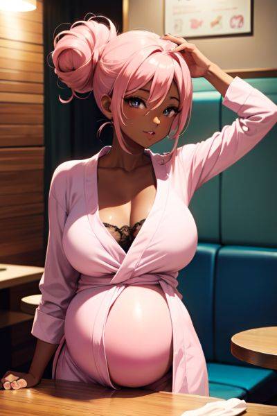 Anime Pregnant Small Tits 80s Age Seductive Face Pink Hair Hair Bun Hair Style Dark Skin Crisp Anime Restaurant Close Up View On Back Bathrobe 3677334251252050712 - AI Hentai - aihentai.co on pornintellect.com