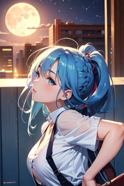 Anime Busty Small Tits 20s Age Seductive Face Blue Hair Braided Hair Style Light Skin Warm Anime Moon Side View T Pose Schoolgirl 3677353578117604352 - AI Hentai - aihentai.co on pornintellect.com
