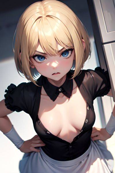 Anime Skinny Small Tits 18 Age Angry Face Blonde Bobcut Hair Style Light Skin Black And White Prison Close Up View Gaming Maid 3677369040487556544 - AI Hentai - aihentai.co on pornintellect.com