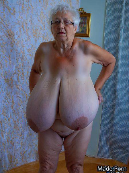 Huge boobs full shot gigantic boobs fat hairy woman glasses AI porn - made.porn on pornintellect.com