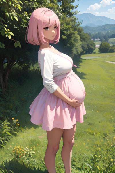 Anime Pregnant Small Tits 60s Age Serious Face Pink Hair Bobcut Hair Style Dark Skin Crisp Anime Meadow Front View Bending Over Mini Skirt 3677469542236179166 - AI Hentai - aihentai.co on pornintellect.com