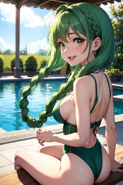 Anime Busty Small Tits 50s Age Laughing Face Green Hair Braided Hair Style Light Skin Vintage Pool Back View Straddling Fishnet 3677492735059827603 - AI Hentai - aihentai.co on pornintellect.com
