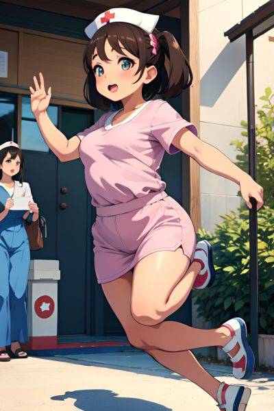 Anime Chubby Small Tits 50s Age Shocked Face Brunette Pixie Hair Style Dark Skin Illustration Oasis Front View Jumping Nurse 3677515927883518104 - AI Hentai - aihentai.co on pornintellect.com