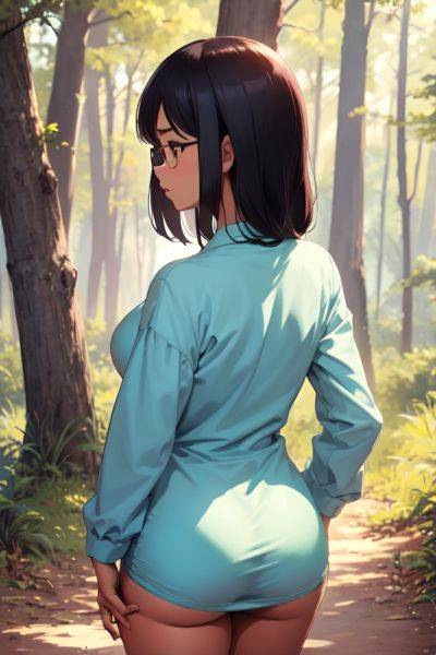 Anime Busty Small Tits 50s Age Sad Face Ginger Straight Hair Style Dark Skin Illustration Forest Back View T Pose Teacher 3677566179489046853 - AI Hentai - aihentai.co on pornintellect.com