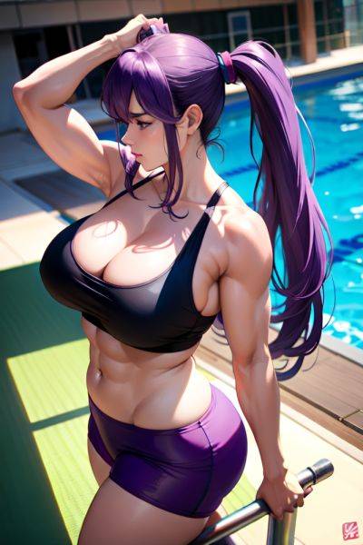 Anime Muscular Huge Boobs 50s Age Sad Face Purple Hair Straight Hair Style Light Skin Cyberpunk Pool Side View Yoga Teacher 3677597103213769200 - AI Hentai - aihentai.co on pornintellect.com