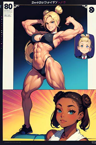 Anime Muscular Small Tits 80s Age Happy Face Blonde Hair Bun Hair Style Dark Skin Comic Couch Front View Gaming Schoolgirl 3677705335943836515 - AI Hentai - aihentai.co on pornintellect.com