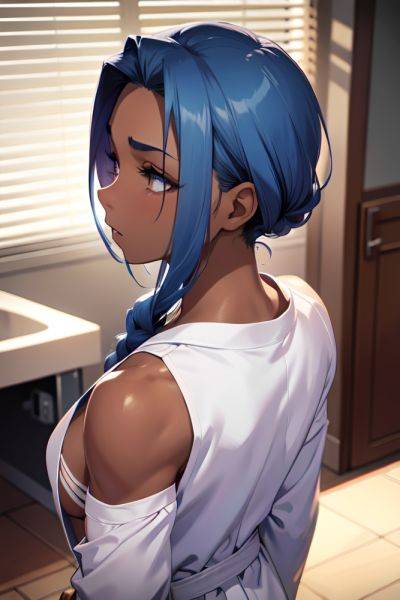Anime Muscular Small Tits 30s Age Orgasm Face Blue Hair Slicked Hair Style Dark Skin Charcoal Office Back View On Back Bathrobe 3677786511314509901 - AI Hentai - aihentai.co on pornintellect.com