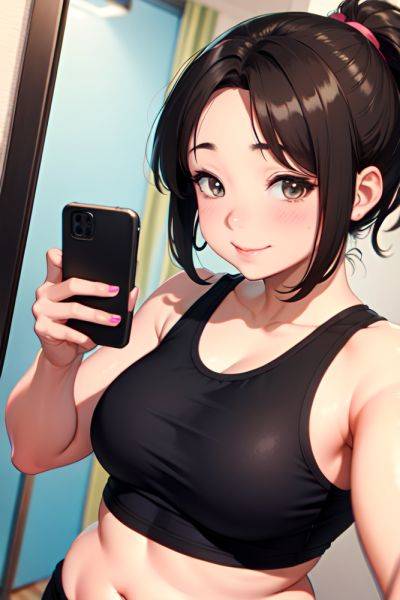Anime Chubby Small Tits 80s Age Happy Face Brunette Ponytail Hair Style Light Skin Mirror Selfie Car Close Up View Working Out Bra 3677883148039605304 - AI Hentai - aihentai.co on pornintellect.com