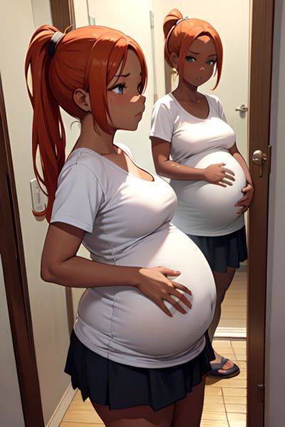 Anime Pregnant Small Tits 30s Age Sad Face Ginger Ponytail Hair Style Dark Skin Mirror Selfie Prison Side View On Back Mini Skirt 3677879282609318236 - AI Hentai - aihentai.co on pornintellect.com