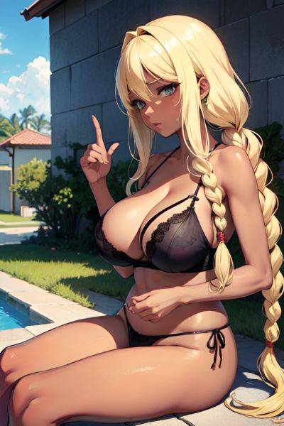 Anime Skinny Huge Boobs 60s Age Sad Face Blonde Braided Hair Style Dark Skin Soft Anime Party Side View Massage Lingerie 3681899370419589710 - AI Hentai - aihentai.co on pornintellect.com