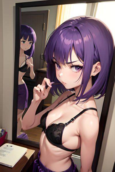Anime Skinny Small Tits 50s Age Angry Face Purple Hair Bangs Hair Style Light Skin Mirror Selfie Meadow Side View Sleeping Bra 3681999872655355264 - AI Hentai - aihentai.co on pornintellect.com