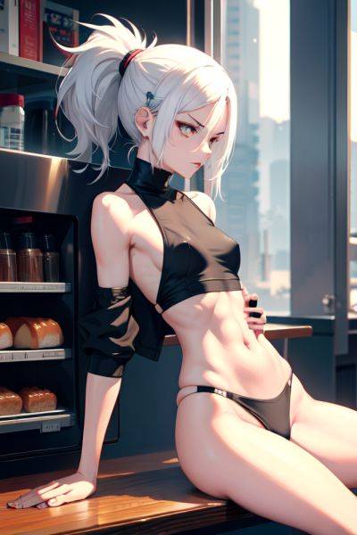 Anime Skinny Small Tits 30s Age Angry Face White Hair Ponytail Hair Style Light Skin Cyberpunk Cafe Side View Spreading Legs Schoolgirl 3682011469067192692 - AI Hentai - aihentai.co on pornintellect.com
