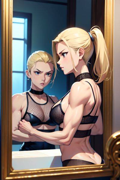 Anime Muscular Small Tits 60s Age Serious Face Blonde Slicked Hair Style Light Skin Mirror Selfie Street Front View Sleeping Fishnet 3682007605121173836 - AI Hentai - aihentai.co on pornintellect.com