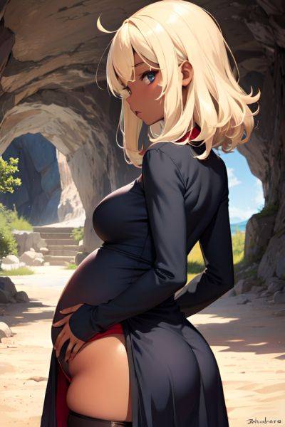 Anime Pregnant Small Tits 50s Age Shocked Face Blonde Messy Hair Style Dark Skin Soft + Warm Cave Back View T Pose Stockings 3682026930949659734 - AI Hentai - aihentai.co on pornintellect.com