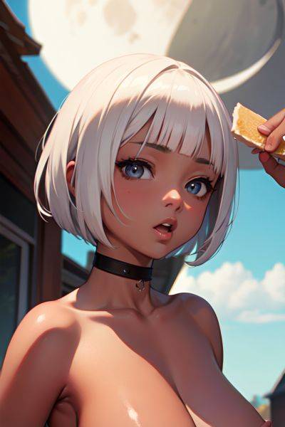 Anime Busty Small Tits 18 Age Shocked Face White Hair Bobcut Hair Style Dark Skin Film Photo Moon Front View Eating Nude 3683762527151766530 - AI Hentai - aihentai.co on pornintellect.com