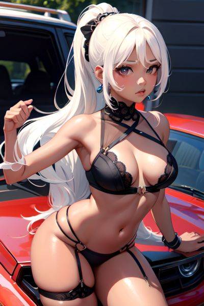 Anime Busty Small Tits 70s Age Pouting Lips Face White Hair Ponytail Hair Style Dark Skin Soft + Warm Car Front View T Pose Lingerie 3683828240152014557 - AI Hentai - aihentai.co on pornintellect.com