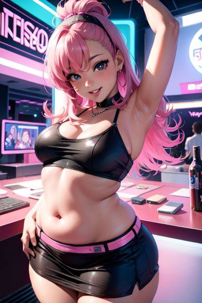 Anime Chubby Small Tits 80s Age Happy Face Pink Hair Pixie Hair Style Dark Skin Cyberpunk Casino Close Up View Gaming Mini Skirt 3683878492879816099 - AI Hentai - aihentai.co on pornintellect.com