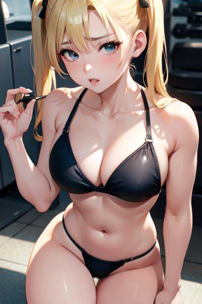 Anime Busty Small Tits 50s Age Sad Face Blonde Pigtails Hair Style Light Skin Charcoal Gym Front View Massage Bikini 3683886223821043191 - AI Hentai - aihentai.co on pornintellect.com