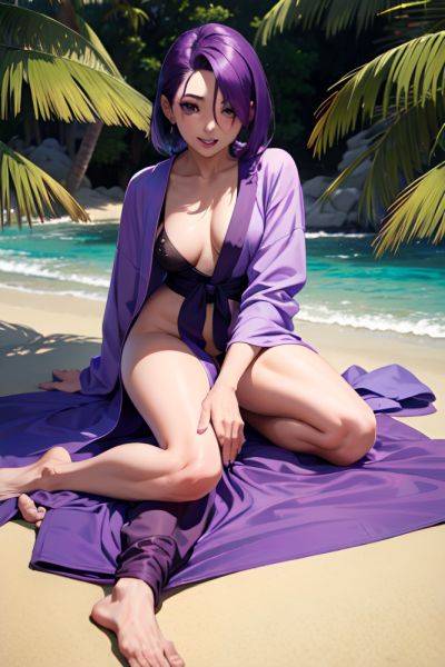 Anime Skinny Small Tits 30s Age Ahegao Face Purple Hair Slicked Hair Style Dark Skin Vintage Beach Front View Straddling Bathrobe 3683971262564532091 - AI Hentai - aihentai.co on pornintellect.com