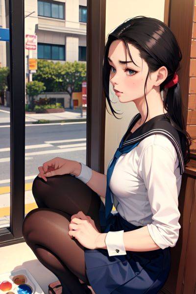 Anime Muscular Small Tits 60s Age Pouting Lips Face Black Hair Slicked Hair Style Dark Skin Watercolor Restaurant Side View Squatting Schoolgirl 3683998320858768163 - AI Hentai - aihentai.co on pornintellect.com