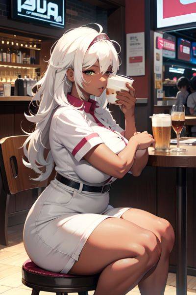 Anime Chubby Small Tits 20s Age Seductive Face White Hair Messy Hair Style Dark Skin Cyberpunk Cafe Side View Jumping Nurse 3684094957692642887 - AI Hentai - aihentai.co on pornintellect.com