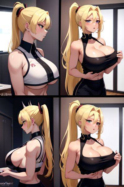 Anime Busty Huge Boobs 18 Age Ahegao Face Blonde Ponytail Hair Style Dark Skin Dark Fantasy Changing Room Side View On Back Goth 3684311425179324421 - AI Hentai - aihentai.co on pornintellect.com