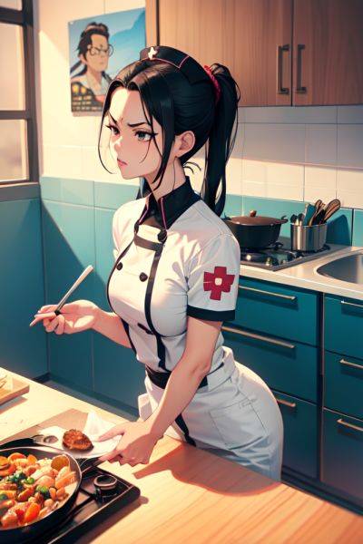 Anime Busty Small Tits 60s Age Angry Face Black Hair Slicked Hair Style Light Skin Illustration Club Side View Cooking Nurse 3684554947539852333 - AI Hentai - aihentai.co on pornintellect.com