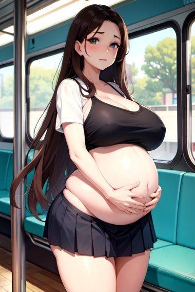 Anime Pregnant Huge Boobs 50s Age Seductive Face Brunette Straight Hair Style Light Skin Watercolor Bus Back View Eating Schoolgirl 3684601333187131462 - AI Hentai - aihentai.co on pornintellect.com