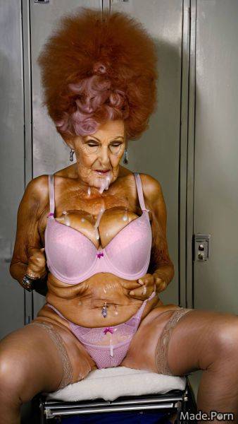 Piercing 90 looking at viewer harlequin multicolored hair bukkake locker room AI porn - made.porn on pornintellect.com
