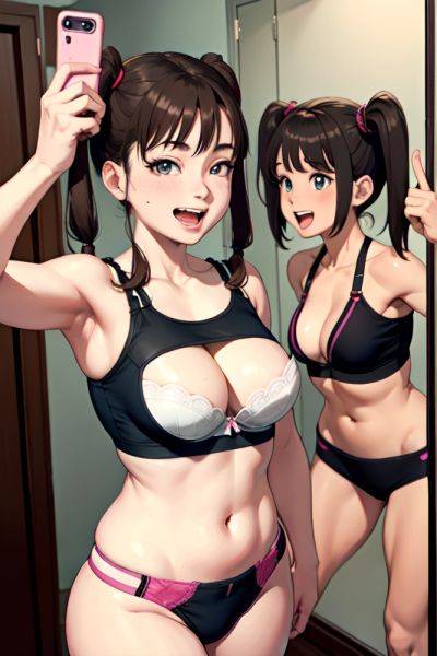 Anime Busty Small Tits 70s Age Laughing Face Brunette Pigtails Hair Style Light Skin Mirror Selfie Stage Side View Cumshot Bra 3685471066226211511 - AI Hentai - aihentai.co on pornintellect.com