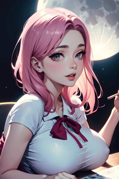 Anime Skinny Huge Boobs 60s Age Happy Face Pink Hair Slicked Hair Style Light Skin Painting Moon Close Up View Gaming Schoolgirl 3685529048285347783 - AI Hentai - aihentai.co on pornintellect.com
