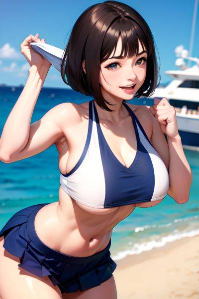 Anime Skinny Huge Boobs 40s Age Laughing Face Brunette Bobcut Hair Style Light Skin Comic Yacht Close Up View Working Out Schoolgirl 3686023826336878653 - AI Hentai - aihentai.co on pornintellect.com