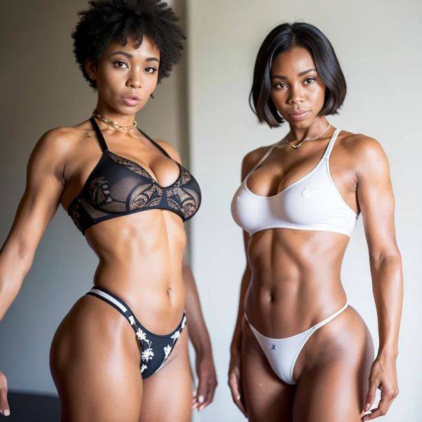 Black people, ,(2women:2),twenties,(RAW photo, best quality, masterpiece:1.1), (realistic, photo-realistic:1.2), ultra-detailed, ultra high res, physically-based rendering,short hair,pixie cut,brown hair,brown - pornmake.ai on pornintellect.com